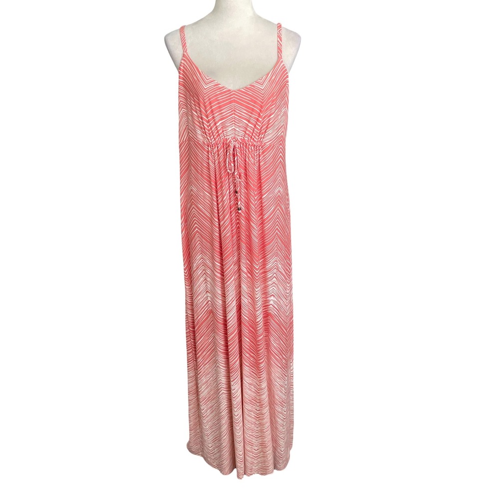 Tommy Bahama Shelter Cove Maxi Womens Dress Size XL Resort Beach Coastal Stripes